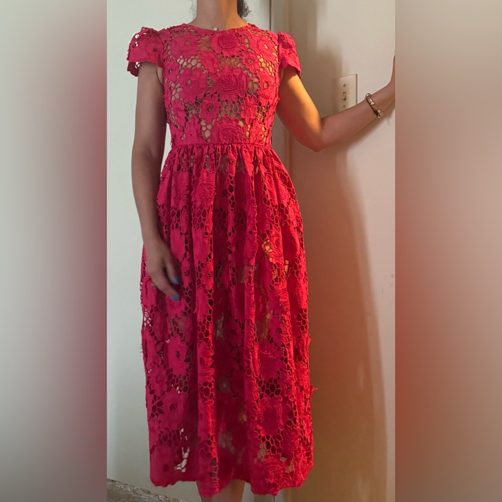 Self-Portrait Red Sweetheart Sundress